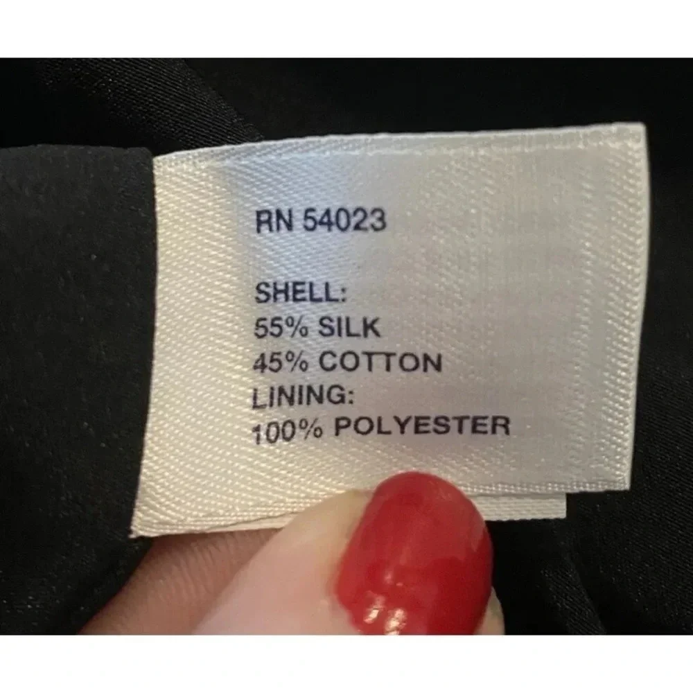 Gap Black Silk Cotton‎ Blend Tierred Ruffle Strapless Dress Womens 4 Tall